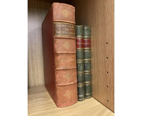 OAKFIELD OR FELLOWSHIP IN THE EAST BY PUNJABEE LONDON LONGMANS TWO VOLUMES, LIGHT FROM THE ANCIENT EAST BY ADOLPH DEISSMANN W