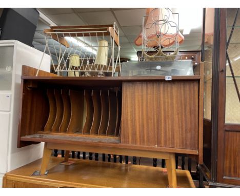 GARRARD 86 RECORD DECK IN BUILT IN CABINET WITH VINTAGE MAGAZINE RACK 