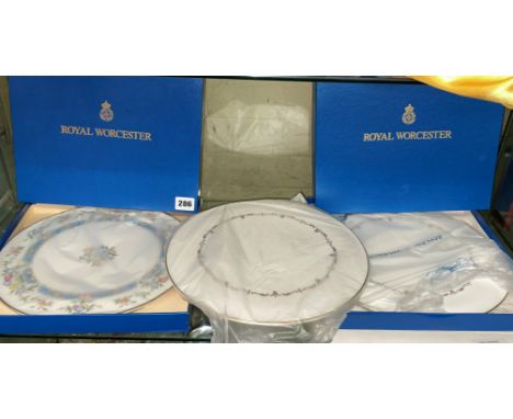 TWO BOXED ROYAL WORCESTER BONE CHINA CAKE STANDS
