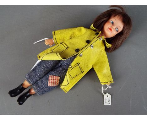 Pedigree Sindy - A Pedigree Sindy early Patch brunette doll with painted eyebrows, eyes and lips, wearing genuine 'Patch' clo