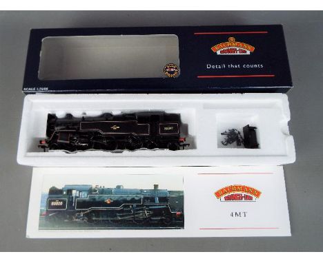 Bachmann - A boxed Bachmann #32-351 Standard Class 4MT 2-6-4 Tank Locomotive Op.No.80097 in BR Late Crest Black livery. The m