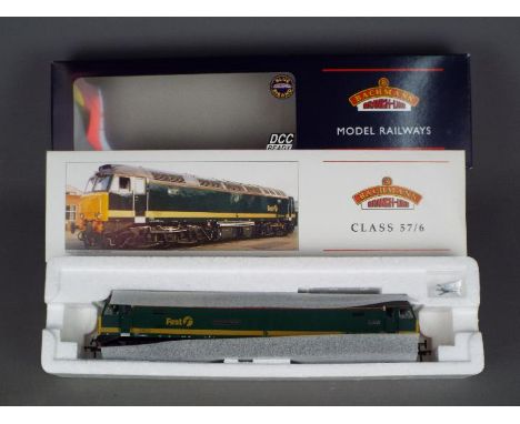 Bachmann - A boxed Bachmann DCC READY OO gauge #32-752 Class 57 Diesel Locomotive Op.No.57602 'Restormel Castle' in First Gre