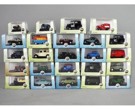 Oxford Diecast - A boxed group of 24 Oxford Diecast 1:76 scale model vehicles. Lot includes FZ001 Ford Zodiac; WE001 Express 