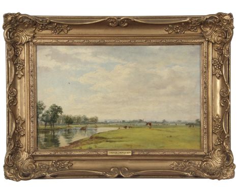 Attributed to George Thomas Rope (1845-1929), River landscape, oil on panel, 26 x 41cm