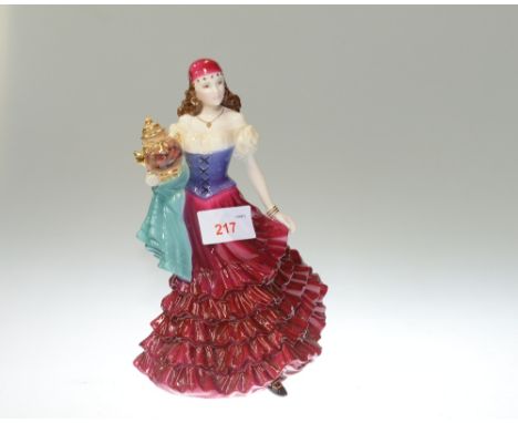 A Royal Worcester figure of Wedding Present from 'Appleby Fair', limited edition figure no. 27/500 together with certificate 