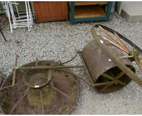 A vintage grass roller