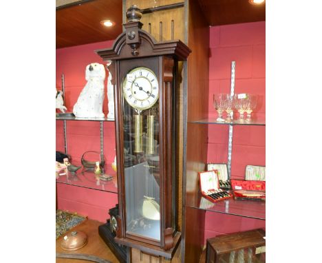 A 1970s Vienna wall clock, with weights. 