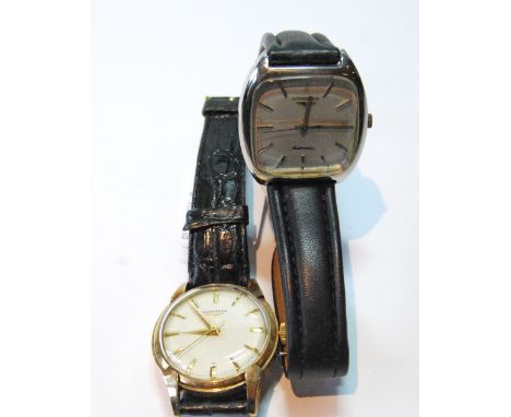 Gent's Longines Automatic watch, stainless steel, and another, also Longines, rolled gold, manual.  (2) Condition Report Both