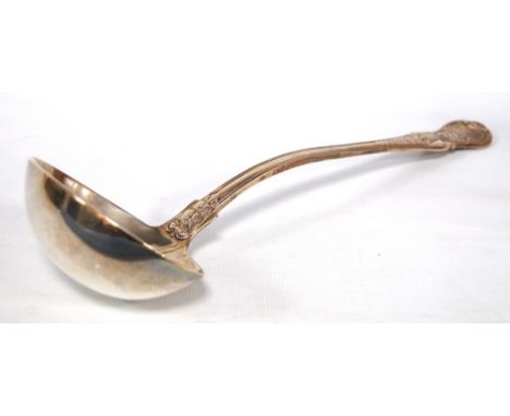 Silver soup ladle of quilted King's pattern, by Eley and Fearn, 1822, 10½oz.