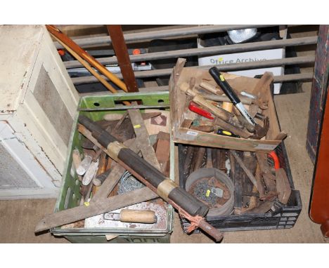 Three boxes of various hand tools 