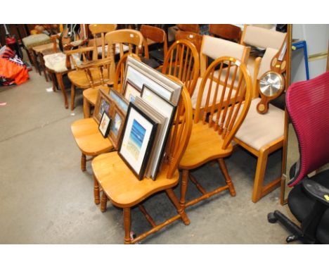 Four stick back kitchen chairs 