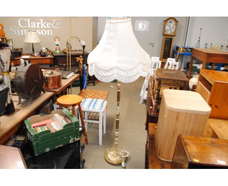 An onyx standard lamp and shade 