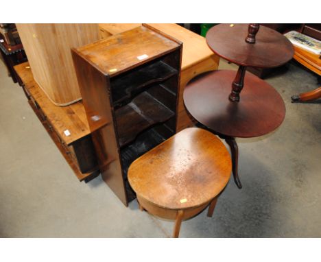 A sewing box and contents of sewing related items; and a shelf 