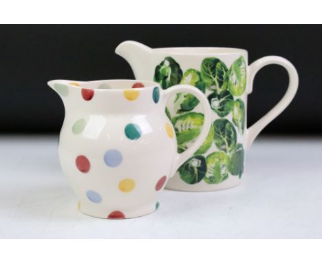 Two Emma Bridgewater ceramic jugs to include Vegetable Garden (13.5cm high) and Polka Dot 