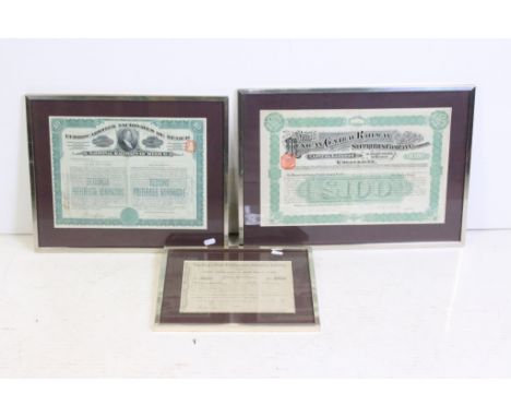 The Mexican Central Railway Securities Company Limited, 'B' Debenture, numbered 1146, 26 x 41cm, The Pigg's Peak Development 