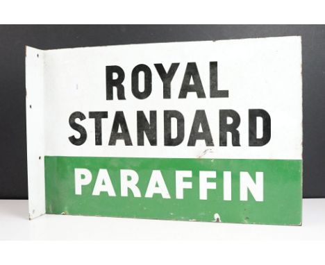 Advertising - ' Royal Standard Paraffin ' double-sided enamel wall sign, approx 46cm W x 30cm H 