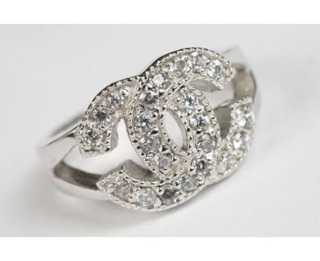Silver and CZ Designer style Ring 