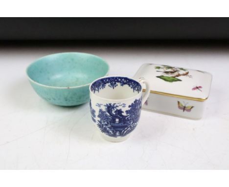 Soup Cup - Rothschild Bird Blue Fishnet  Fish scale pattern, Herend, Hand  painted porcelain