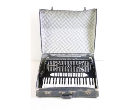 20th century Sonola bass piano accordion, with twin carry straps, cased 