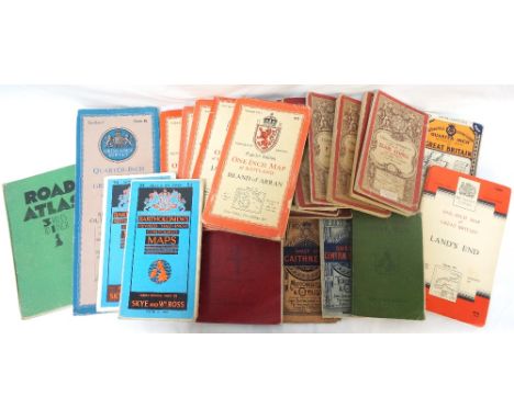 SELECTION OF VINTAGE MAPSincluding cloth editions of Ordnance Survey Coloured Edition of Scotland, Ordnance Survey Popular Ed