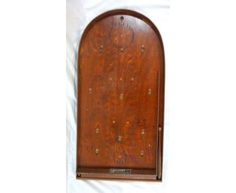VINTAGE CORINTHIAN 10 WOODEN BAGATELLE BOARDin original box with twenty steel balls