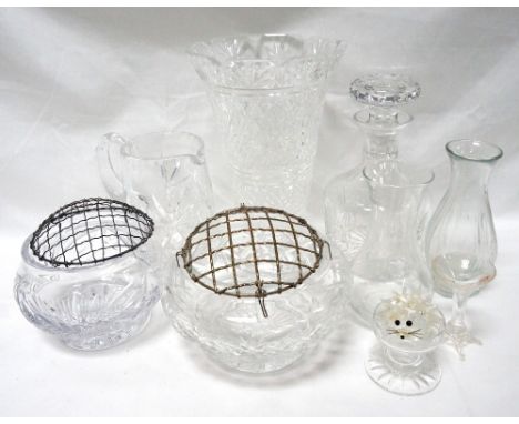 SELECTION OF CRYSTAL AND OTHER GLASSWAREincluding a Waterford crystal trumpet shaped vase, an Edinburgh crystal decanter and 