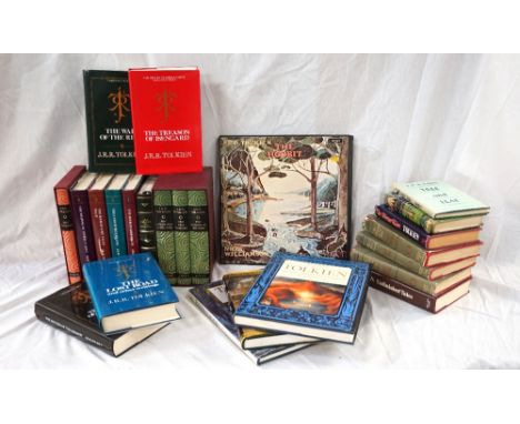 J R R TOLKEIN INTERESTa collection of books including Folio Society 'The Hobbit' and 'Lord of the Rings' with slip cases, 'Th