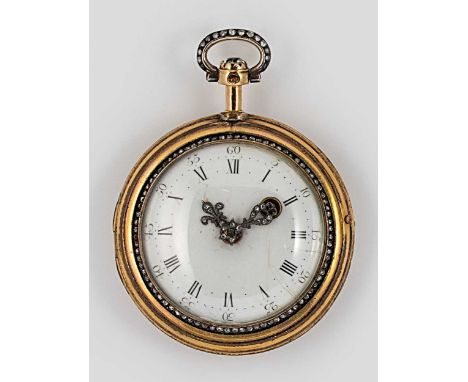 Antoine Coliau, Paris - An 18th century open faced pocket watch,  circa 1778, white dial, black Roman numerals with outer Ara