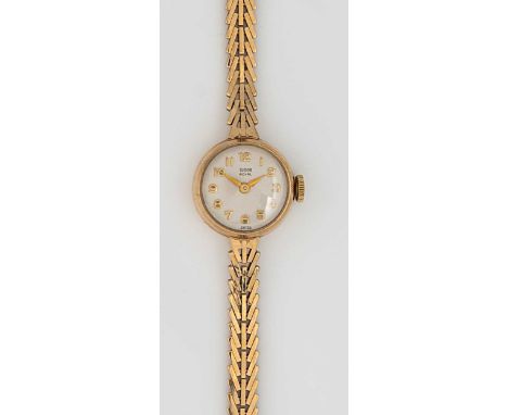 Tudor by Rolex - A 9ct gold 'Royal' wristwatch,  circa 1961, model number 366593, circular cream coloured dial with gold colo