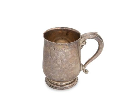 A George V silver tankard, mark of Adie Brothers, Birmingham 1944, Jubilee marked, of traditional slightly baluster form, per