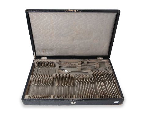 A 64-piece set of early 20th century Czechoslovakian metalwares silver cutlery and flatware, maker's mark not traced (AP), 3r