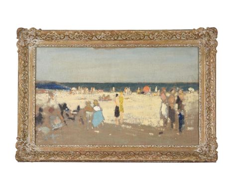 λ HENRI-ANDRE MARTIN (FRENCH 1918-2004)SCENE DE PLAGEOil on canvasSigned (lower right)32.5 x 53cm (12¾ x 20¾ in.)Provenance:P