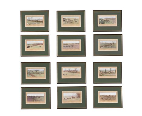 CECIL ALDIN (BRITISH 1870-1935)A SET OF TWELVE PRINTS: THE HUNTING COUNTRIES OF ENGLANDColour printSigned in pencil (lower le