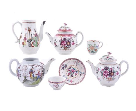 A SELECTION OF ORIENTAL INFLUENCED WORCESTER POLYCHROME PORCELAINVARIOUS DATES SECOND HALF 18TH CENTURYComprising: a Compagni