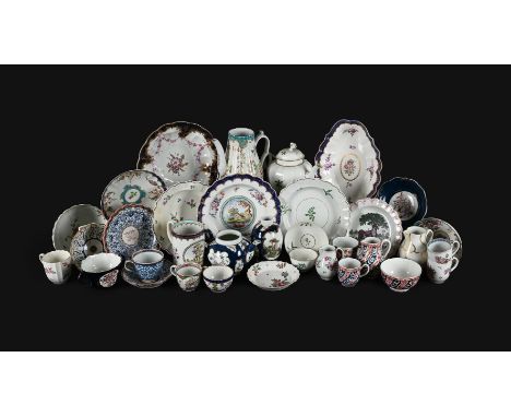 AN ASSORTMENT OF WORCESTER PORCELAINVARIOUS DATES CIRCA 1770-80Condition Report: Damage and loss throughout reflected in esti