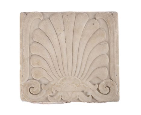 A CARVED MARBLE RELIEF OF A PALMETTE PROBABLY ITALIAN,18TH CENTURYProbably an architectural element or fragment17 x 18cmProve