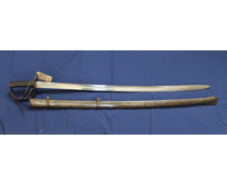 A British Victorian 1853 model Cavalry Troopers sword with correct scabbard, scabbard marked W.S.Y. 122 and hilt marked W.S.Y