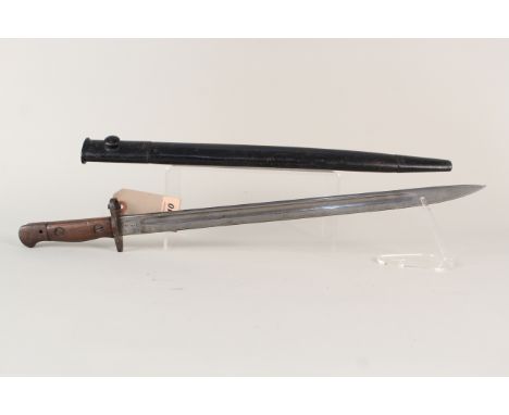 A British 1907 model bayonet by Wilkinson, marked 5/18, complete with scabbard