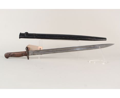 A British 1907 model bayonet by Wilkinson, marked 5/18, complete with scabbard