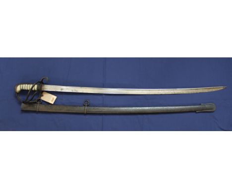 A British model 1821 Light Cavalry/Royal Artillery Officers sword and scabbard (this is in overall 'worn' condition)