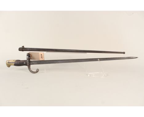 A French model 1874 bayonet with scabbard, blade dated 1878