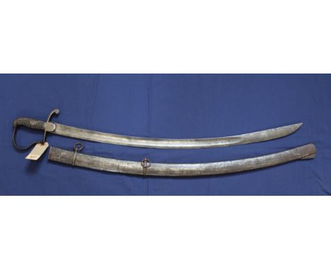 A model 1811 "Blucher" cavalry sword with scabbard, a good honest example