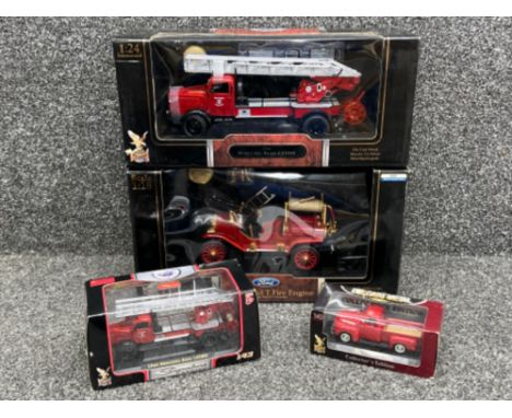 Road “signature” series die cast metal fire engine/trucks in original boxes
