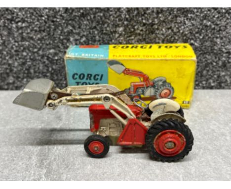 Corgi toys die cast 53 Massey Ferguson 65 tractor with shovel. In original box