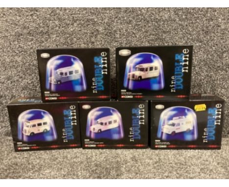 Corgi nine double nine ambulances to include Daimler and Morris J x5 all boxed
