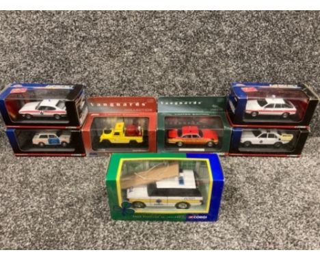 Corgi Emergency Motors and Garda Range Rover, and a Lledo and Corgi Vanguards Land Rover and Jaguar x7 all boxed