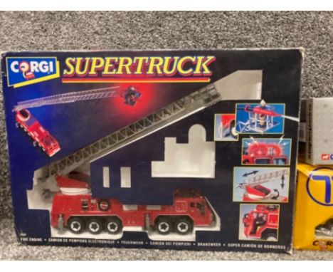 Corgi Supertruck Fire Engine no 94660, Superhaulers and British Telecom all boxed x3