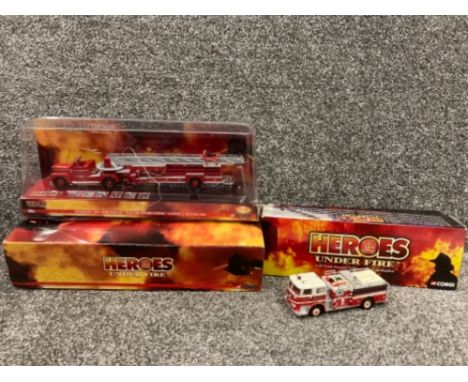 Corgi Heroes Under Fire Seagrave 70th Anniversary Tractor Drawn Aerial and Seagrave K both in original boxes