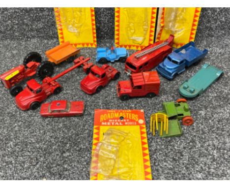 Lone star road master die cast vehicles. Including fire engine and haulage items.