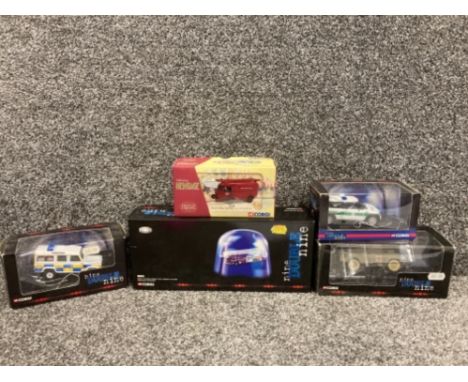 Corgi nine double nine emergency service vehicles and Corgi Collection Heritage fire engine x5 all boxed